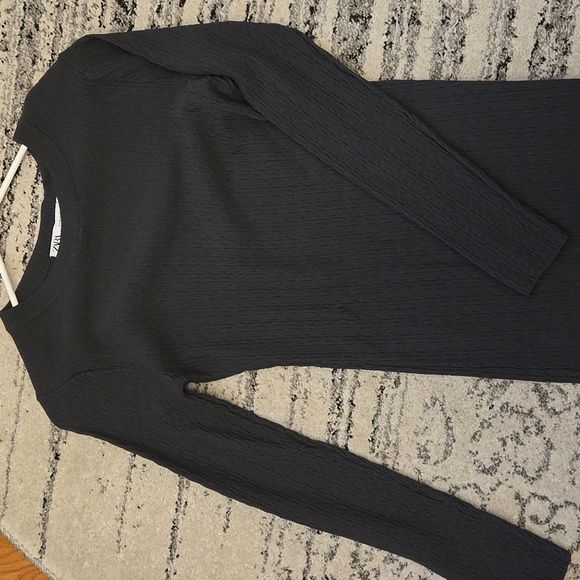 Zara Charcoal Long Sleeve Maxi Dress - Picture 2 of 5